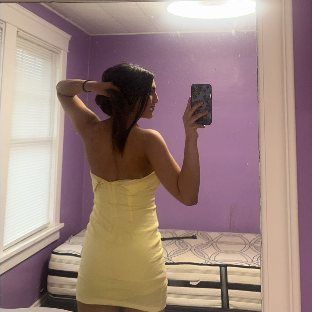 COPY - that’s so fetch yellow charms strapless dress